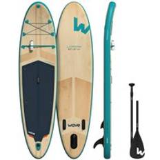 Wavesurfing Wave Woody 2.0 SUP Inflatable Paddleboard 10'9ft Aqua Blue