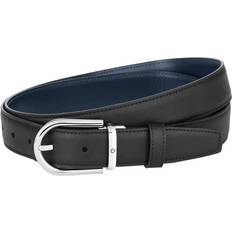 Belts Montblanc Belt Horseshoe Buckle 30mm Reversible Leather Black Blue Black