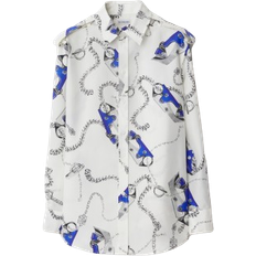 Burberry Knight Hardware Silk Shirt - Blue/White