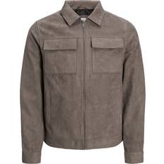 Leather Jackets - M - Men Jack & Jones Rocky Payton Faux Leather Jacket - Brown/Falcon