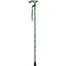 Loops Deluxe Ambidextrous Foldable Walking Cane 5 Height Settings Peacock Design