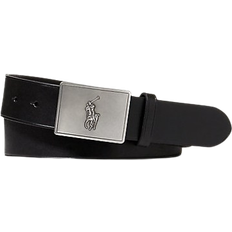 Ralph Lauren Belts Ralph Lauren Pony Plaque Leather Belt - Black