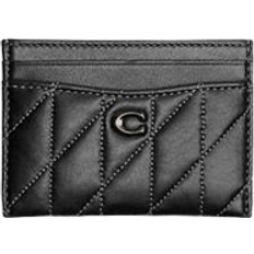 Leather Card Cases Coach Essential Card Case With Pillow Quilting - Nappa Leather/Pewter/Black