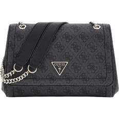 Grey Handbags Guess Noelle 4g Logo Crossbody Bag - Black