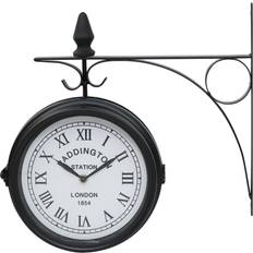 Oypla Double Sided Paddington Station Black Wall Clock 34.5cm