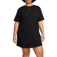 Nike Women T-shirts Nike Women's Sportswear Essential Short Sleeve T-Shirt Dress Plus Size - Black/White