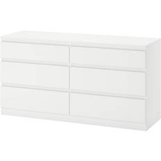 4 Seater - Metal Furniture Ikea Kullen White Chest of Drawer 140x72cm
