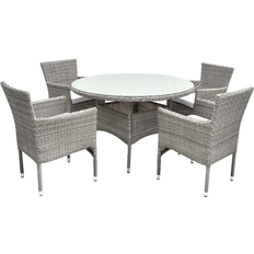 Aluminium Patio Dining Sets Garden & Outdoor Furniture Malay Madrid Patio Dining Set, 1 Table incl. 4 Chairs