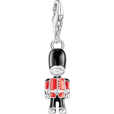 Thomas Sabo London Royal High Guard Charm Pendant - Silver/Red/Black