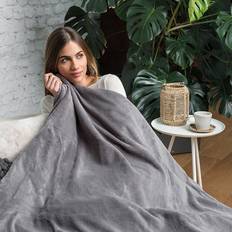 Dreamland Luxurious Velvet Blankets Grey