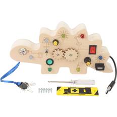 NIZUUONE Dinosaur Wooden Board Toy with LED Light
