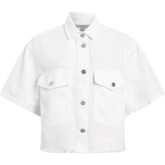 AllSaints Tove Cropped Oversized Denim Shirt - Off White