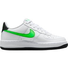 Faux Leather Children's Shoes Nike Air Force 1 GS - White/Black/Green Strike