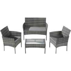 Outdoor Lounge Sets Garden & Outdoor Furniture Home Treats 4 Seater Rattan Outdoor Lounge Set, 1 Table incl. 2 Chairs & 1 Sofas