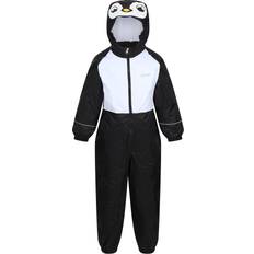 Down jackets - Windproof Regatta Kid's Mudplay III Waterproof Puddle Suit - Black Penguin
