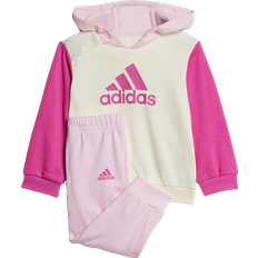 Tracksuits Children's Clothing adidas Baby Essentials Colorblock Tracksuit - Ivory/Semi Lucid Fuchsia/Clear Pink