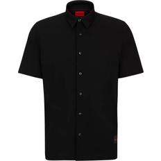 Shirt Collar Tops Hugo Boss Ebor Short Sleeve Shirt - Black