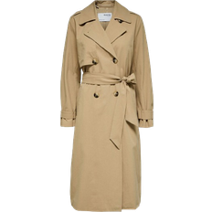 Organic Fabric Coats Selected Sia Double Breasted Trenchcoat - Cornstalk