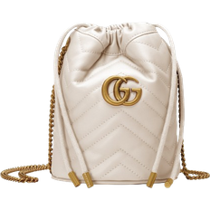 Shoulder Strap Bucket Bags Gucci GG Marmont Mini Bucket Bag - White