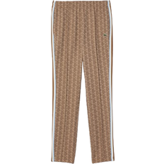 Brown - Men Trousers Lacoste Jacquard Paris Monogram Training Bottom - Beige/Brown