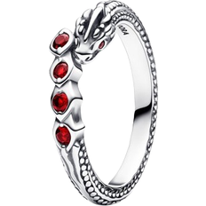 Red Rings Pandora Game of Thrones Dragon Sparkling Ring - Silver/Red
