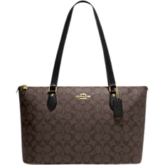 Coach Gallery Tote Bag In Signature Canvas - Gold/Brown Black