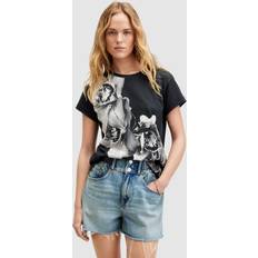 AllSaints Women T-shirts & Tank Tops AllSaints Eulo Anna Orchid Print T-Shirt, Black/White