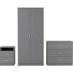 Plastic Furniture SECONIQUE Felix Bedroom Set Grey Wardrobe 80.5x180cm 3pcs