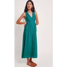 Midi Dresses - Turquoise Monsoon Kaya Linen Blend Midi Dress, Teal