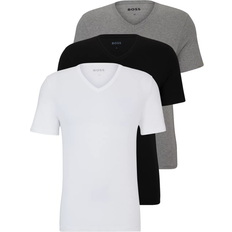 Hugo Boss Men T-shirts Hugo Boss Classic V-Neck T-shirt 3-pack - White/Grey/Black