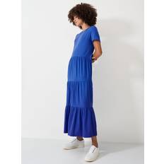 Blue - T-shirt Dresses Crew Clothing Vera Tiered Jersey Midi Dress, Bright Blue
