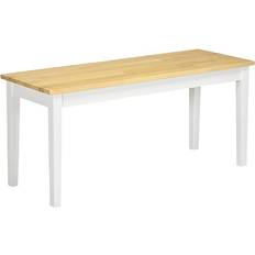 Homcom Wood Natural/White Settee Bench 102x45cm