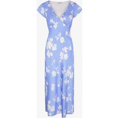 Florals - Wool Dresses Woolf Short Sleeve Floral Slip Dress in Blue