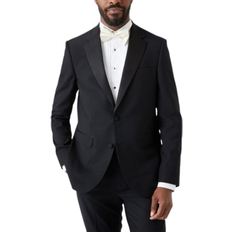 Black - Men Blazers Burton Slim Fit Tuxedo Suit Jacket - Black