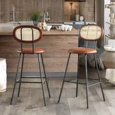 Brown Seating Stools Set Of 2 With Seating Stool