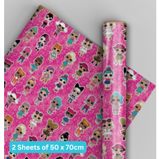 Paper Gift Wrapping Papers LOL Surprise 2 Sheets & 2 Tags Wrapping Paper
