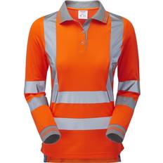 Orange - Women Polo Shirts Pulsar PR703 Ladies Rail Specification Long Sleeve Polo Shirt