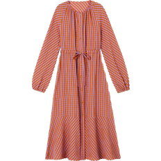 Checkered - Pink Dresses LK Bennett Sophie Gingham Blend Dress - Orange