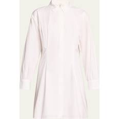 Pleats - Solid Colours Dresses Frame Womens White Pleated Regular-fit Organic-cotton Mini Dress