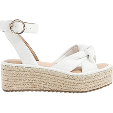 Rubber Espadrilles River Island Wide Fit Knot - White
