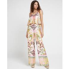Pink - Women Jumpsuits & Overalls River Island Womens Pink Satin Abstract Layered Jumpsuit