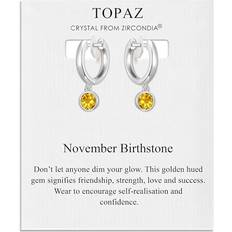 Topaz Earrings November birthstone hoop earrings created with topaz zircondiaÂ crystals