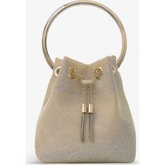 Beige Bucket Bags Jimmy Choo Champagne/light Gold Bon Bon Metallic-mesh Top-handle bag 1 Size