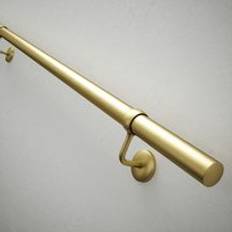 Stairs & Railings Rothley Satin Brass Stair Handrail Shallow Cap 2 Pack