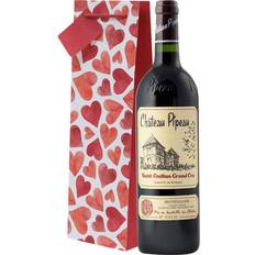 Merlot Wines Cellar Gifting Chateau Pipeau Grand Cru St Emilion French red wine bottle w/ Hearts bag