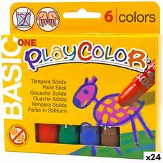 Tempera Paints Ensfarvet tempera Playcolor Basic One Multifarvet 24 enheder