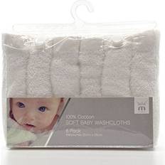 Washcloths Meridiana 100% soft baby white washcloths pack of 6