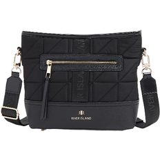 River Island Quilted Webbing Cross Body Bag - Black