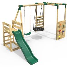 Metal - Seesaws Playground Rebo Wooden Swing Set with Monkey Bars Deck & Slide