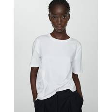 Mango T-shirts & Tank Tops Mango Tagli Embroidery Detail Cotton T-Shirt, White